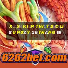 xổ số kiến thiết bạc liêu ngày 20 tháng 09