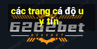 các trang cá độ uy tín