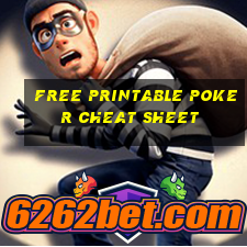 free printable poker cheat sheet