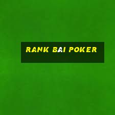 rank bài poker