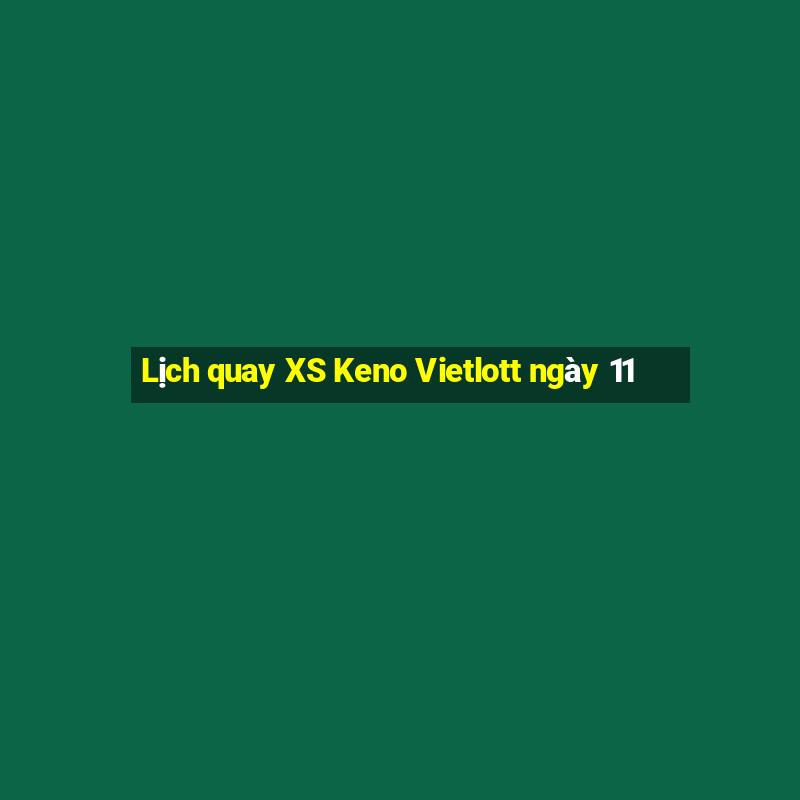 Lịch quay XS Keno Vietlott ngày 11