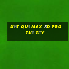 Kết quả Max 3D pro thứ bảy