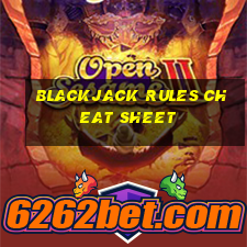 blackjack rules cheat sheet