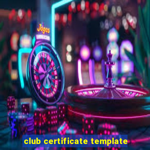 club certificate template