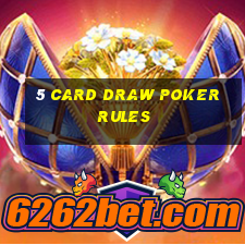 5 card draw poker rules