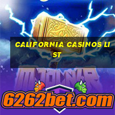 california casinos list