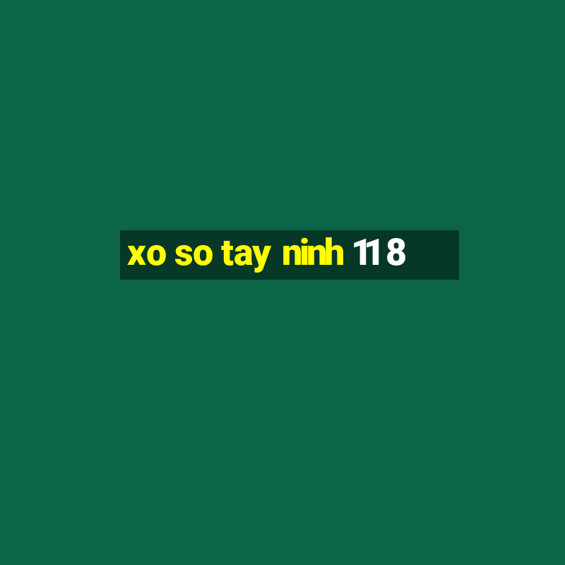 xo so tay ninh 11 8