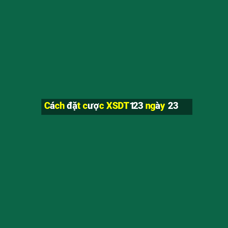 Cách đặt cược XSDT123 ngày 23