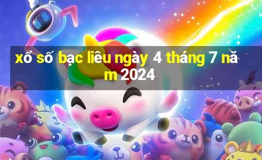 xổ số bạc liêu ngày 4 tháng 7 năm 2024