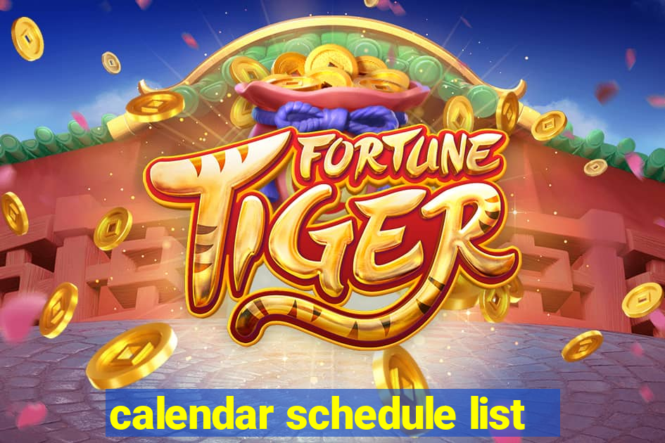 calendar schedule list