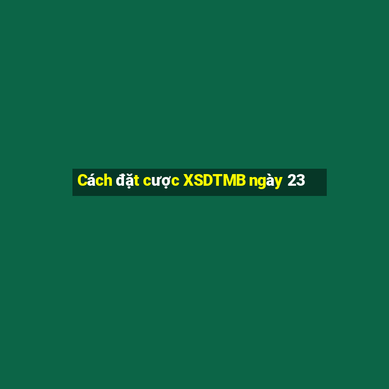 Cách đặt cược XSDTMB ngày 23