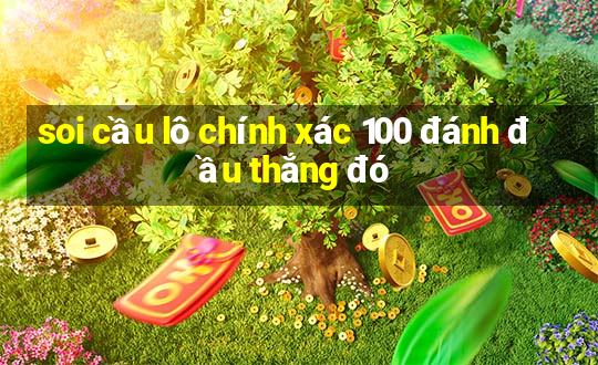 soi cầu lô chính xác 100 đánh đầu thắng đó