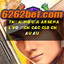 thứ hạng của arsenal vô địch các clb châu âu