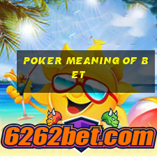 poker meaning of bet