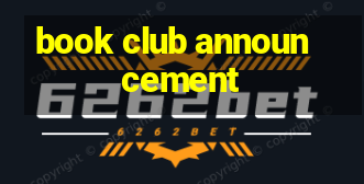 book club announcement