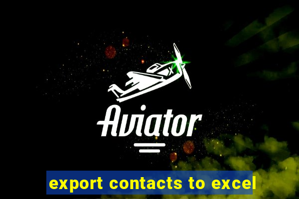 export contacts to excel