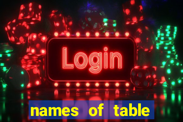 names of table games casino