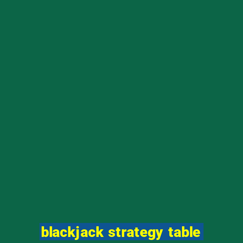 blackjack strategy table