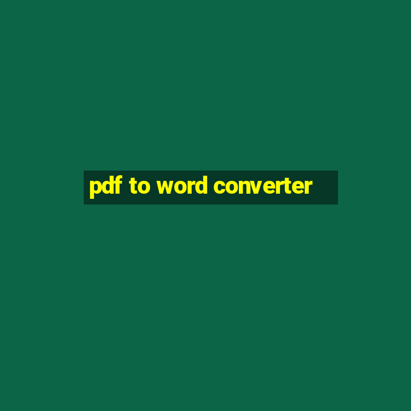 pdf to word converter