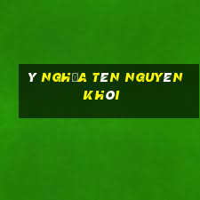 ý nghĩa tên nguyên khôi