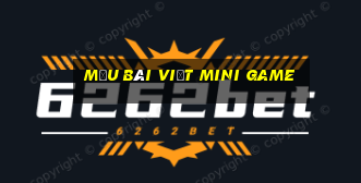 mẫu bài viết mini game