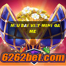 mẫu bài viết mini game